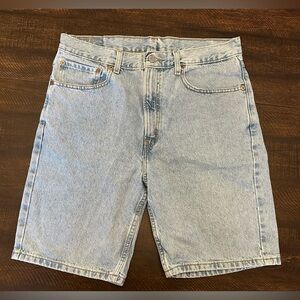 Vintage Levis 505 Jean Shorts 34x9 Men ‘s Light Wash Denim Regular Fit